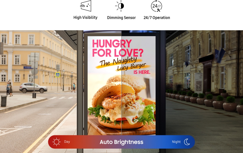 Уличный дисплей Samsung серии OHN-D - яркость 3000 нит, работа 24/7