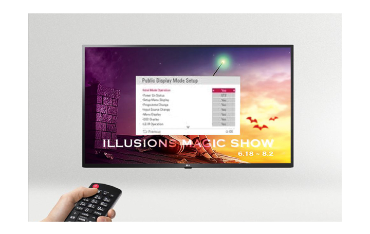 Гостиничный IP UHD телевизор LG серии US662H - режим телевизора общественных зон