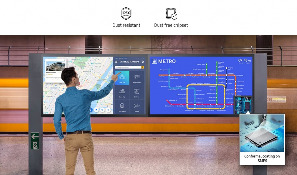 Сенсорный (touch) дисплей Samsung серии QMR-T - защита от пыли IP5x