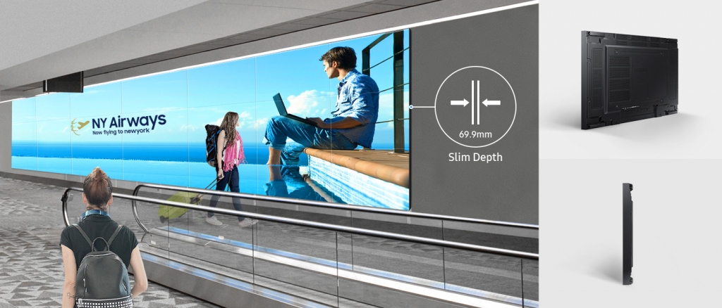 Видеостенный дисплей Samsung серии VHR-R - тонкий корпус